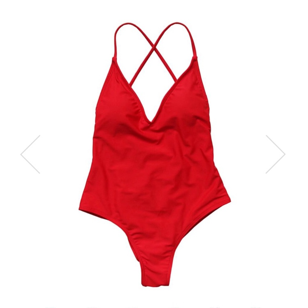 Hot red one piece cheeky Arabella swimsuit
